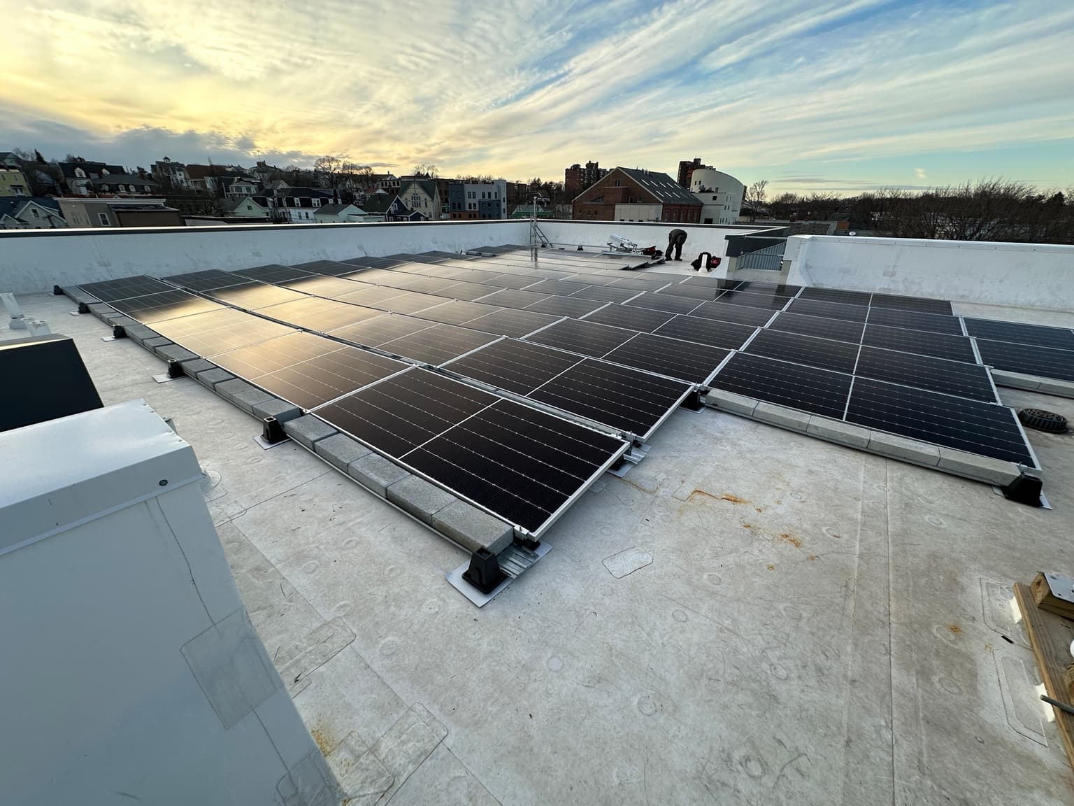 25.22 kW commercial rooftop solar installation in Somerville, MA by East Coast Solar